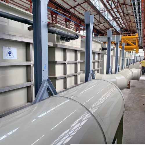 Polypropylene suction pipes assembly phase