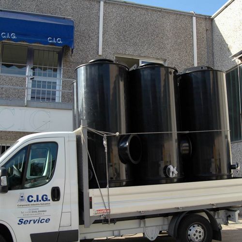 Vasca circolare di stoccaggio PP e filtri PE